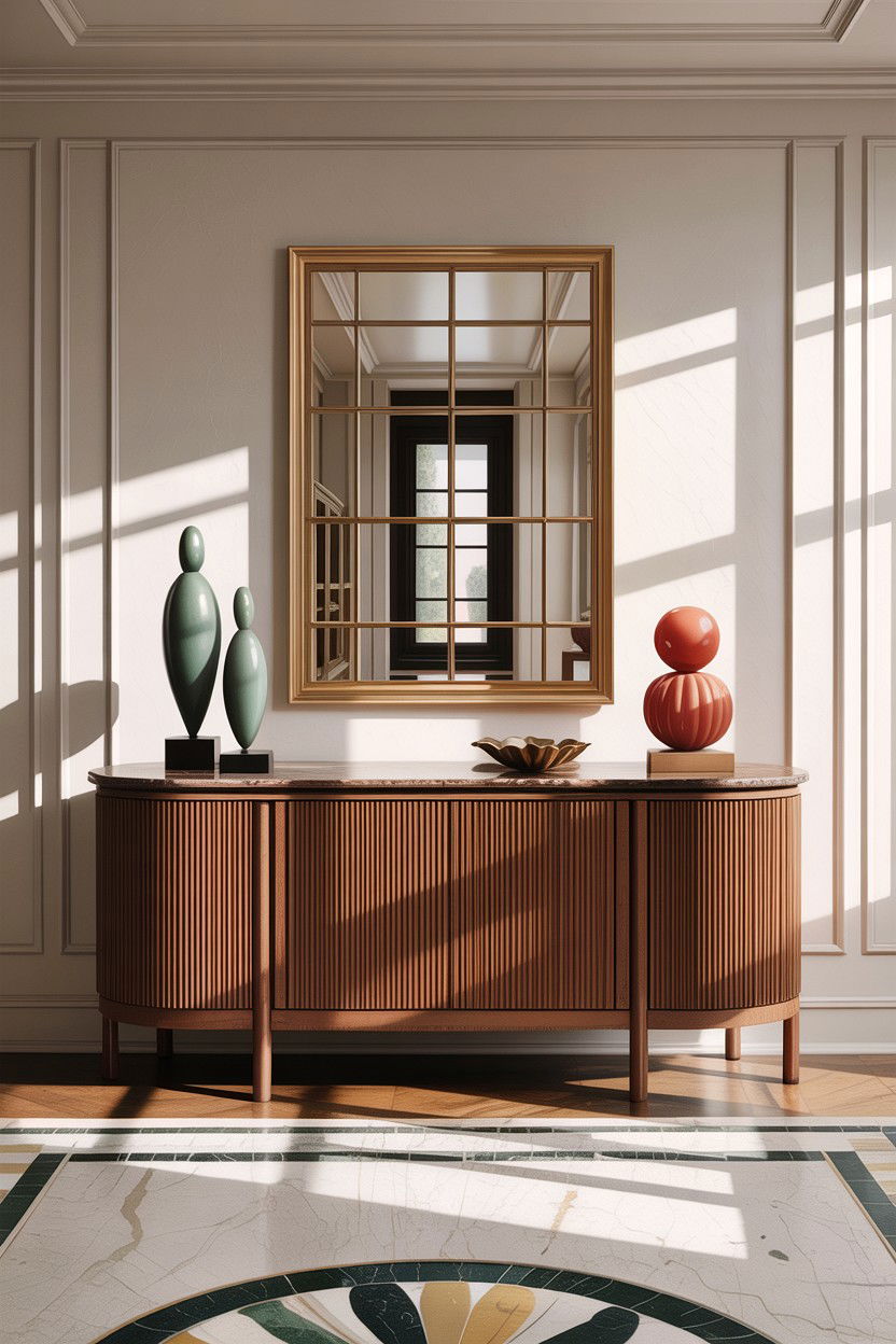 Fluted Wood Credenza - 30 living room credenza ideas