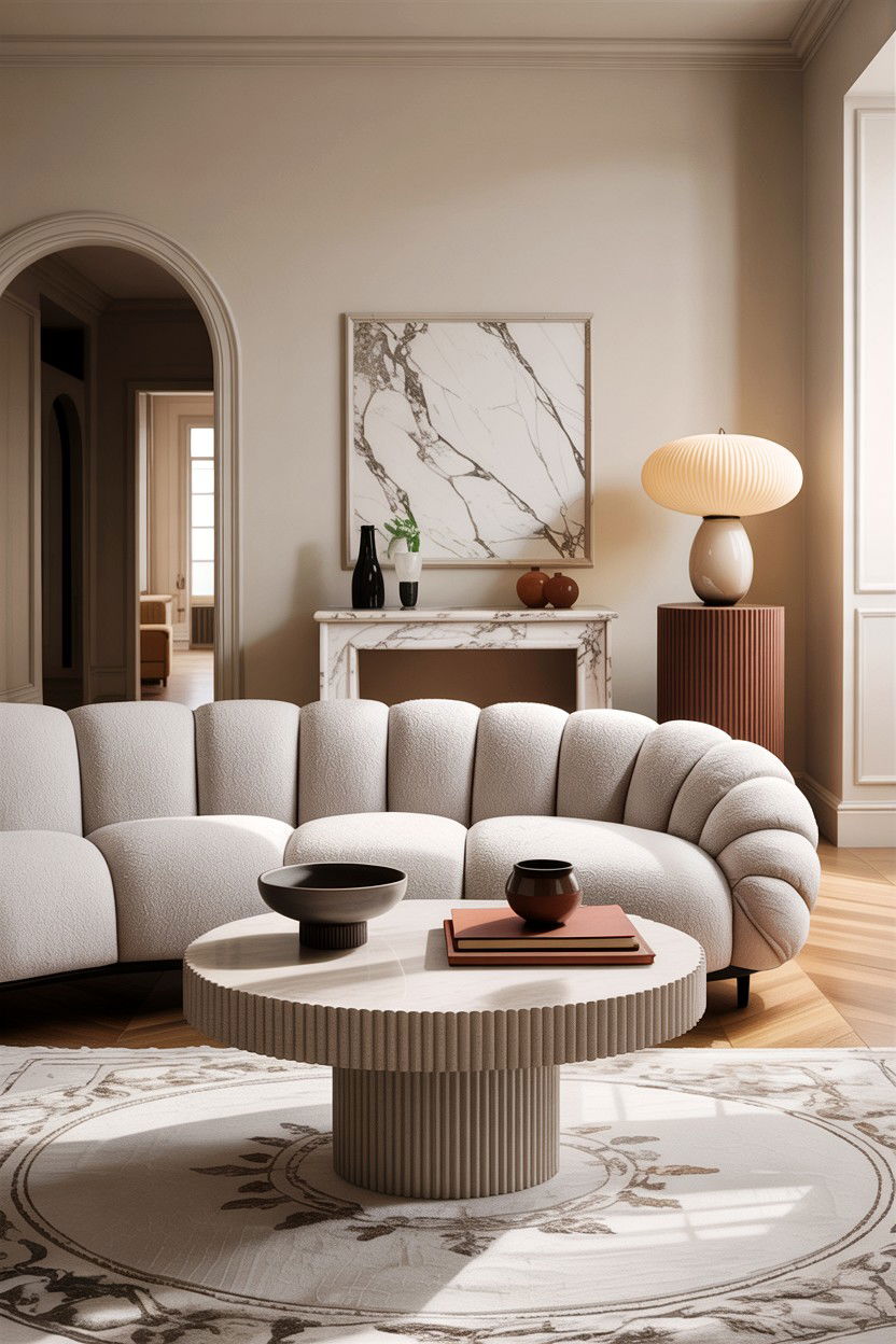 Fluted coffee table - 30 DIY living room ideas