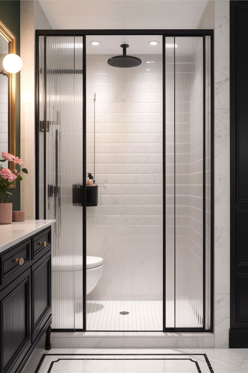 Fluted glass shower screen - 30 architect designed bathroom ideas