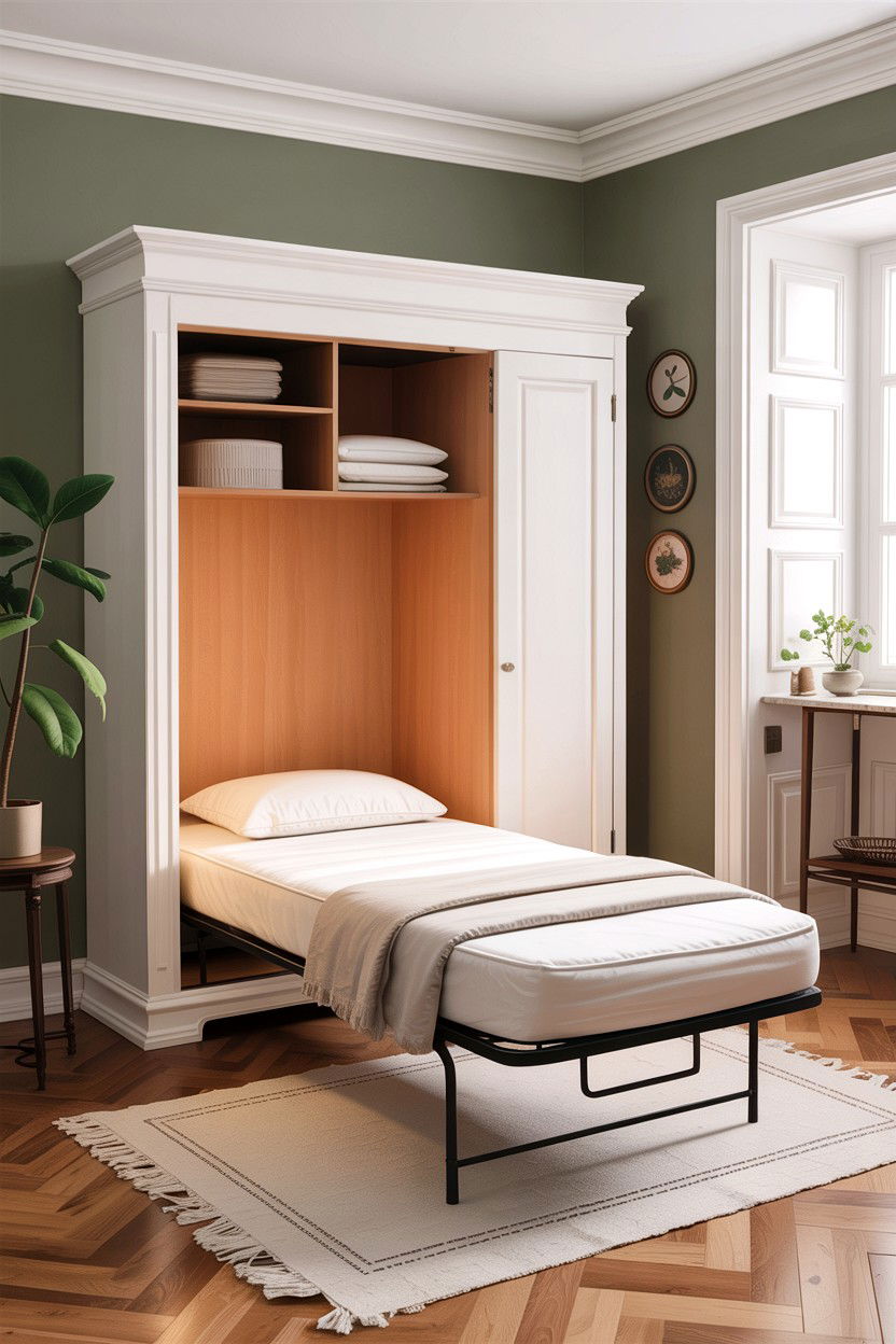 Fold Down Bed Cabinet - 30 bedroom hidden bed ideas
