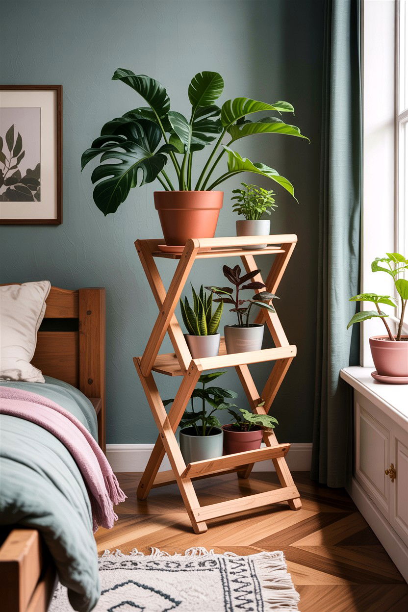 Foldable Plant Stand - 30 bedroom plant stands