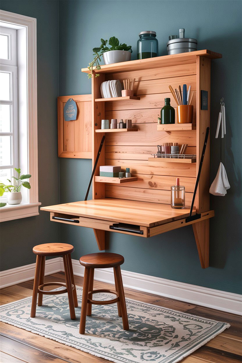 Foldable craft table - 30 bedroom craft corner ideas