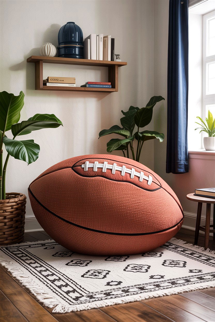 Football bean bag chair - 30 football bedroom ideas