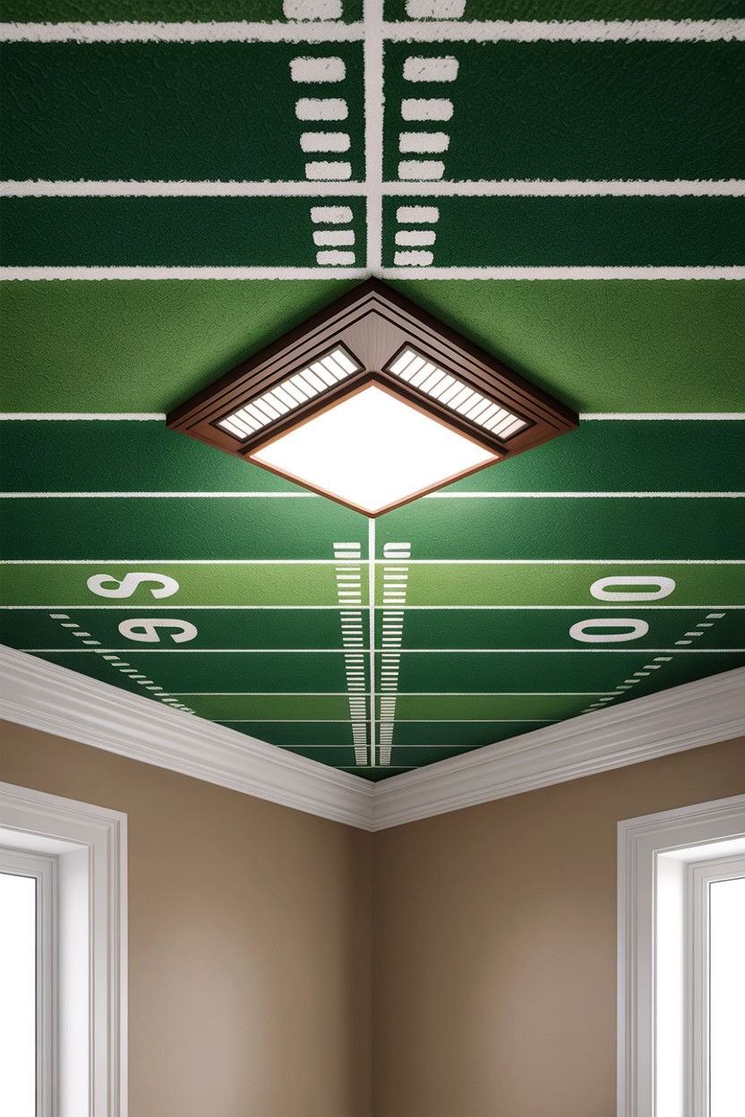Football field ceiling - 30 football bedroom ideas