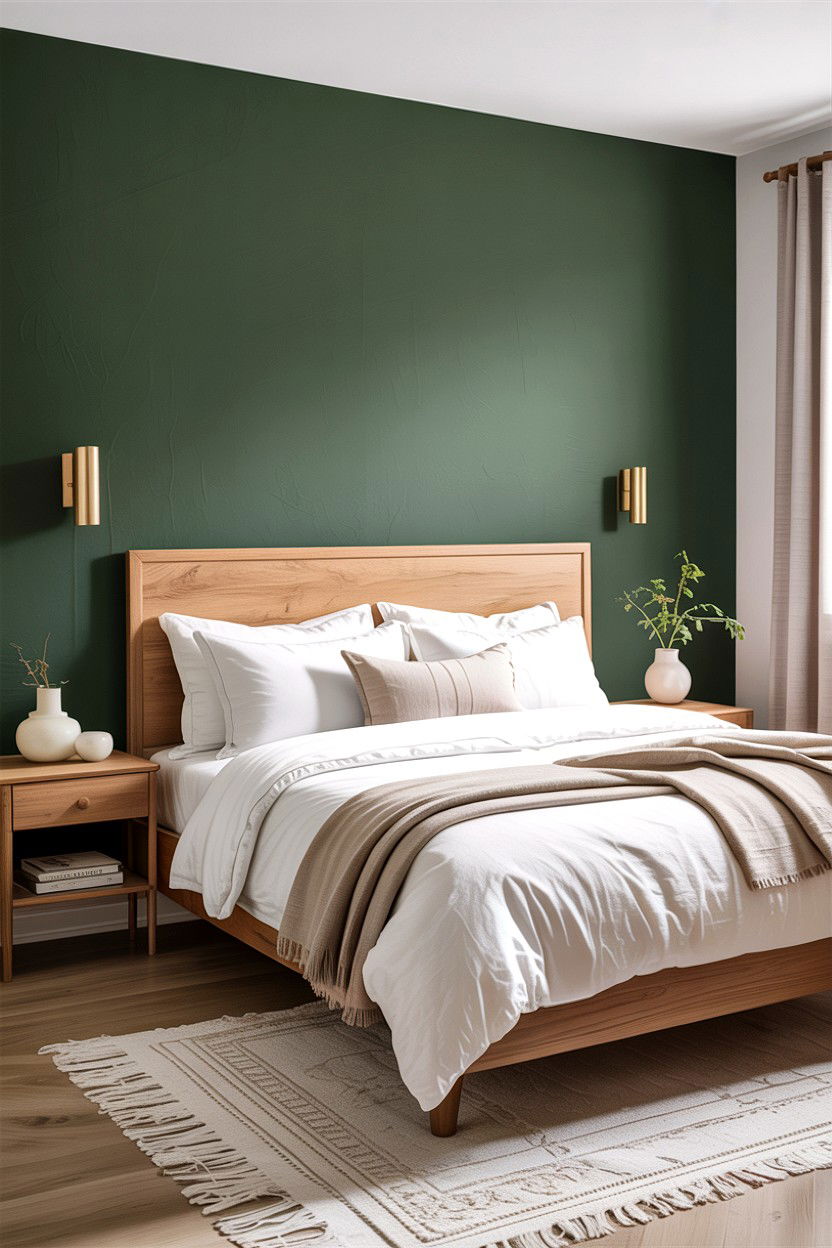 Forest Green Accent Wall - 30 forest green bedroom ideas