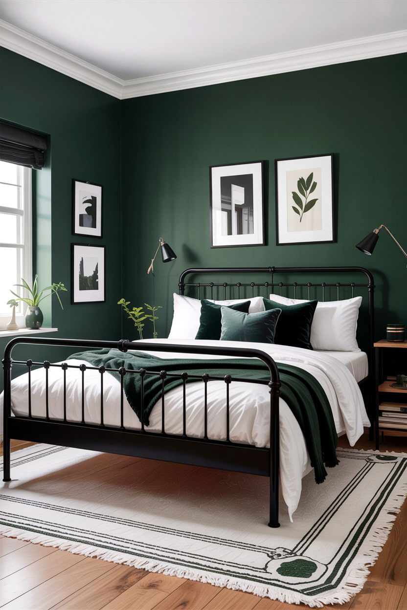 Forest Green And Black Modern Style - 30 forest green bedroom ideas