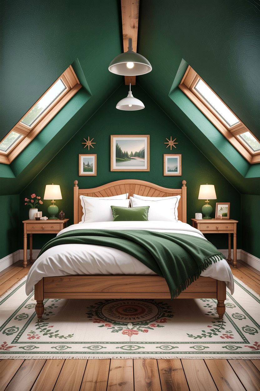Forest Green Attic Bedroom - 30 forest green bedroom ideas