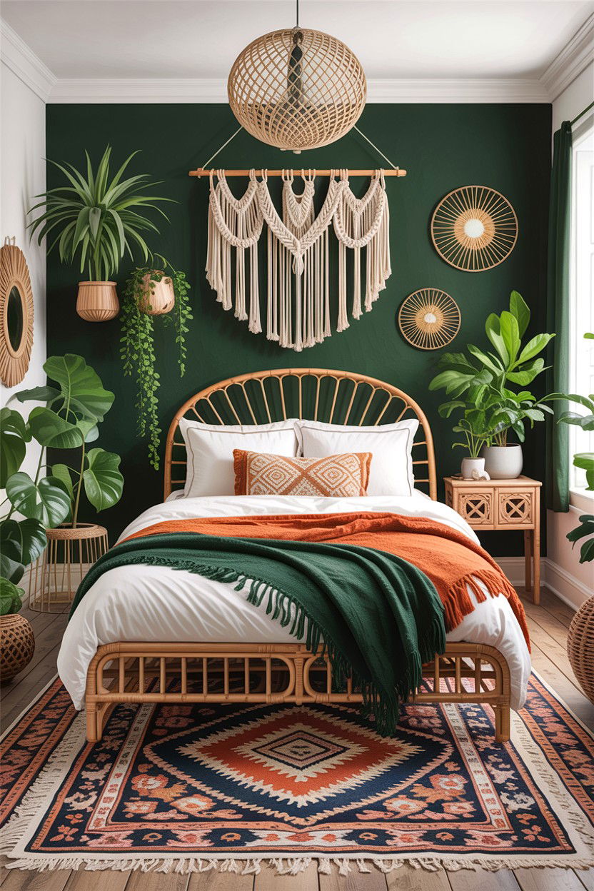 Forest Green Boho Bedroom - 30 forest green bedroom ideas