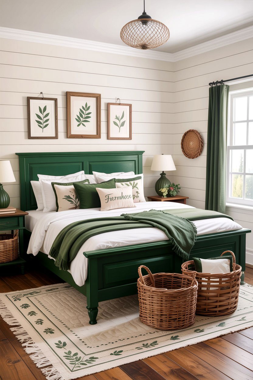 Forest Green Farmhouse Bedroom - 30 forest green bedroom ideas