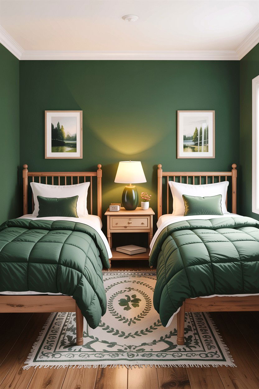 Forest Green Guest Room - 30 forest green bedroom ideas