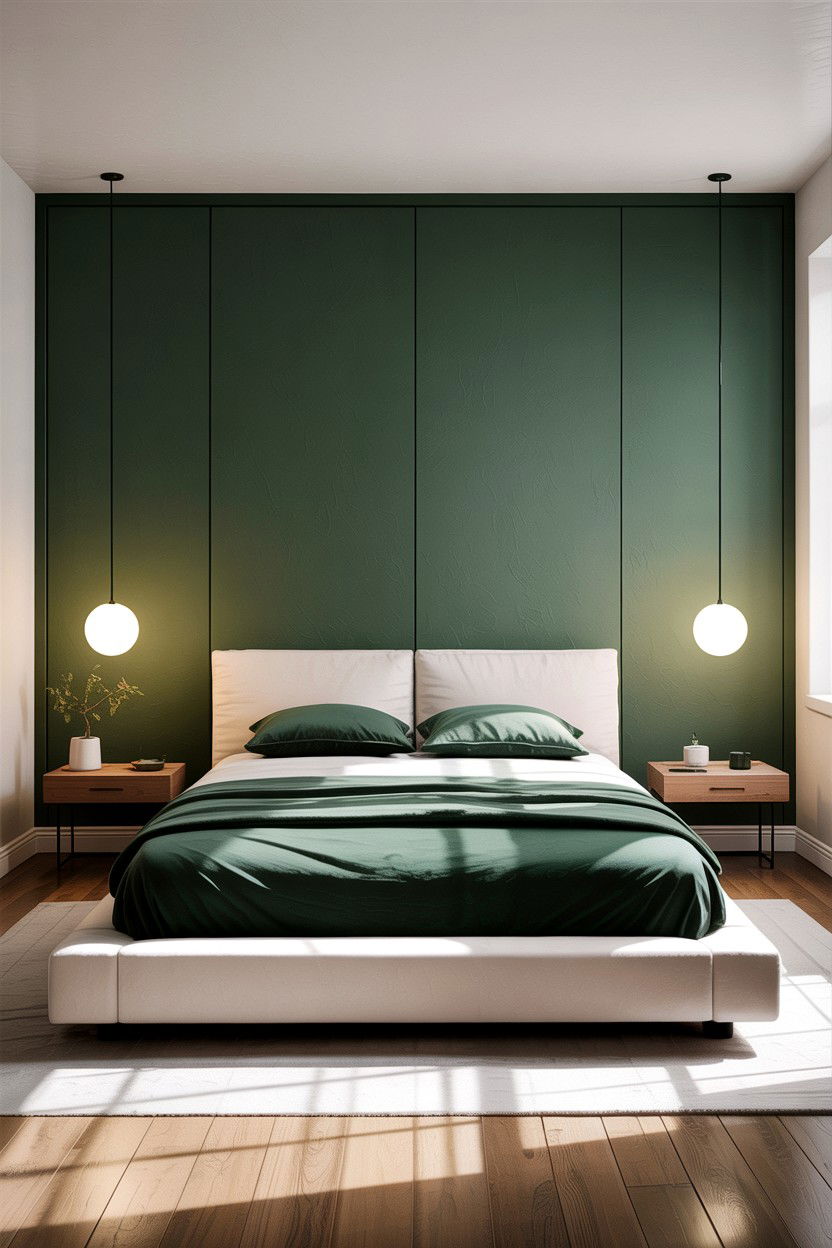Forest Green Minimalist Interior - 30 forest green bedroom ideas