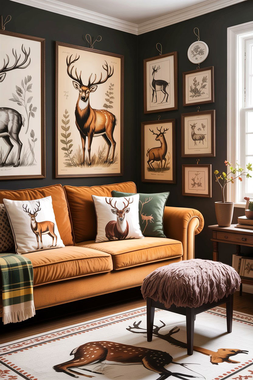 Forest animal living room - 30 forest living room ideas