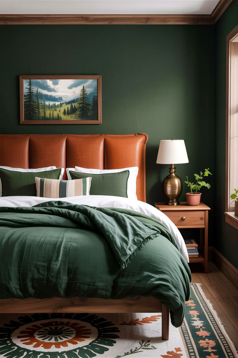 Forest green linen bedding set - 30 bedroom bedding sets