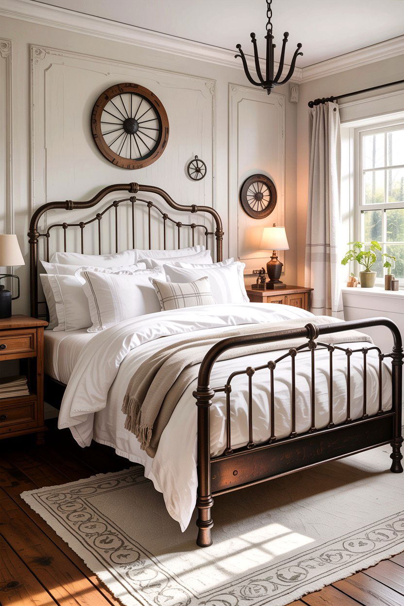 Forged Iron Bed Bedroom - 30 handcrafted bedroom ideas