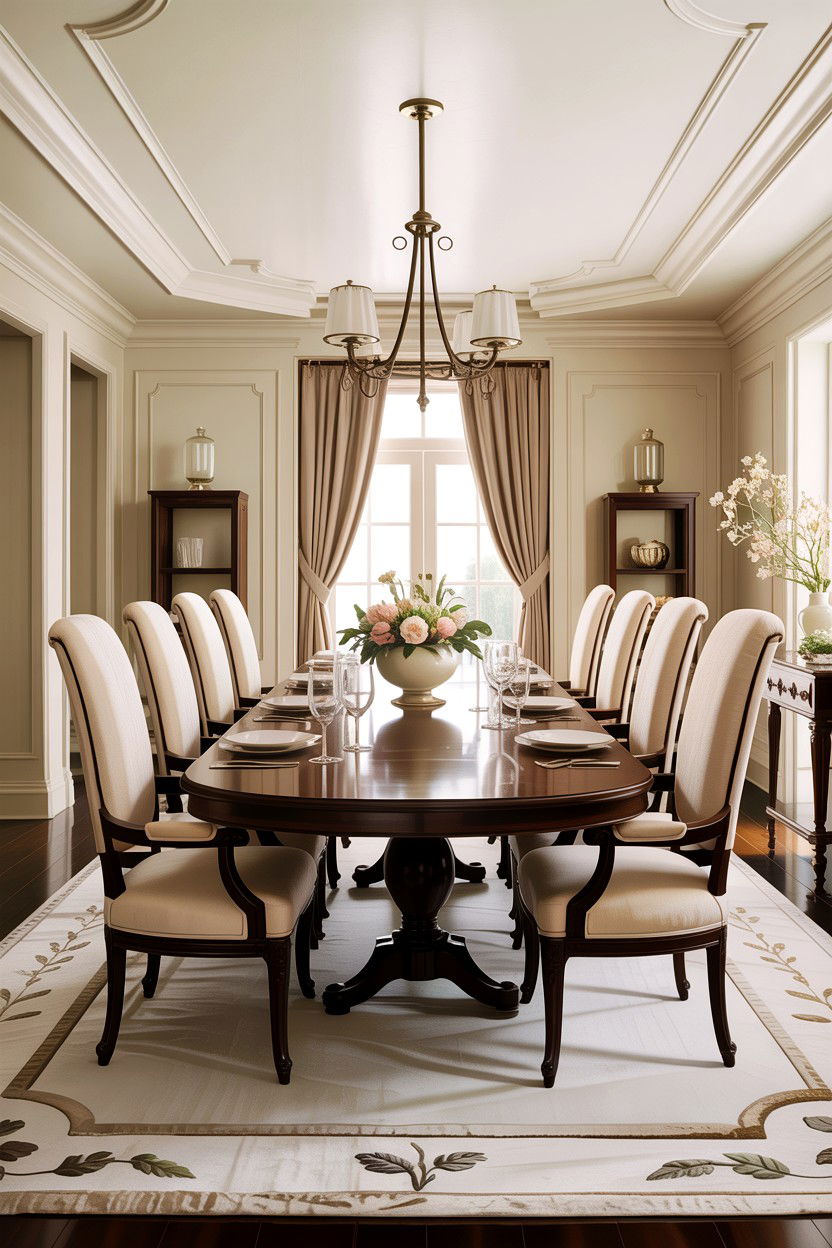Formal Cream Dining Room - 30 warm cream dining room ideas