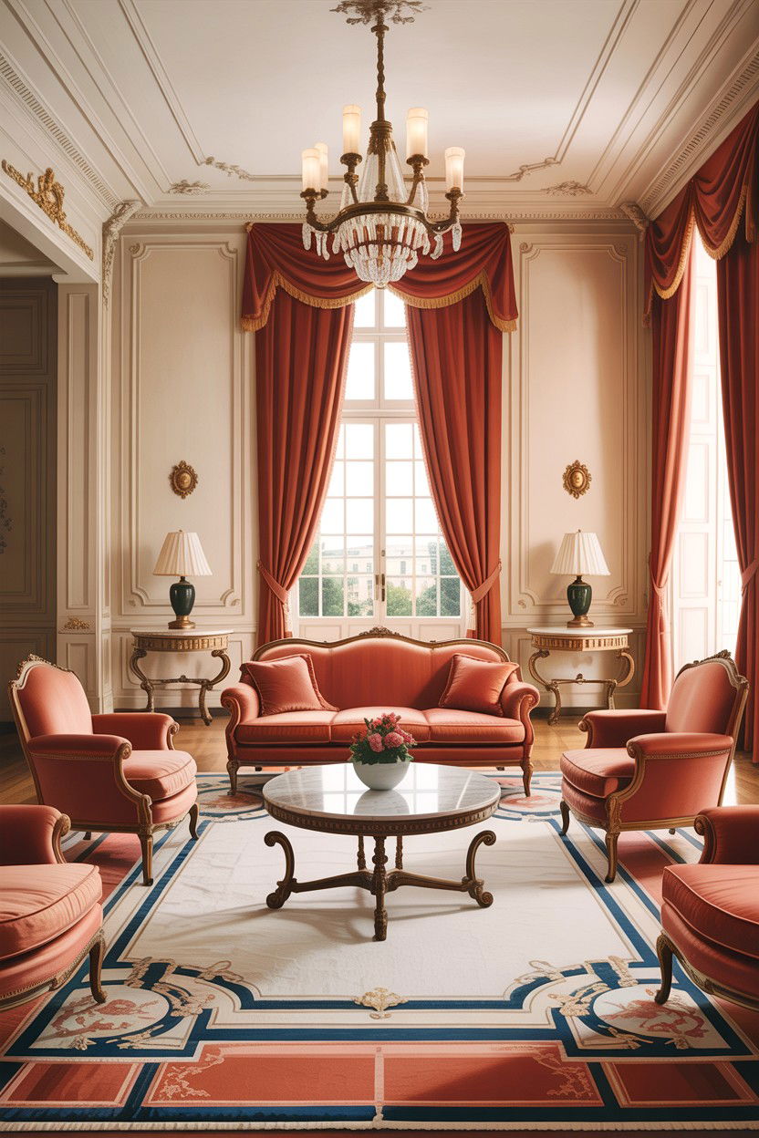 Formal French reception - 30 living room Parisian furniture ideas
