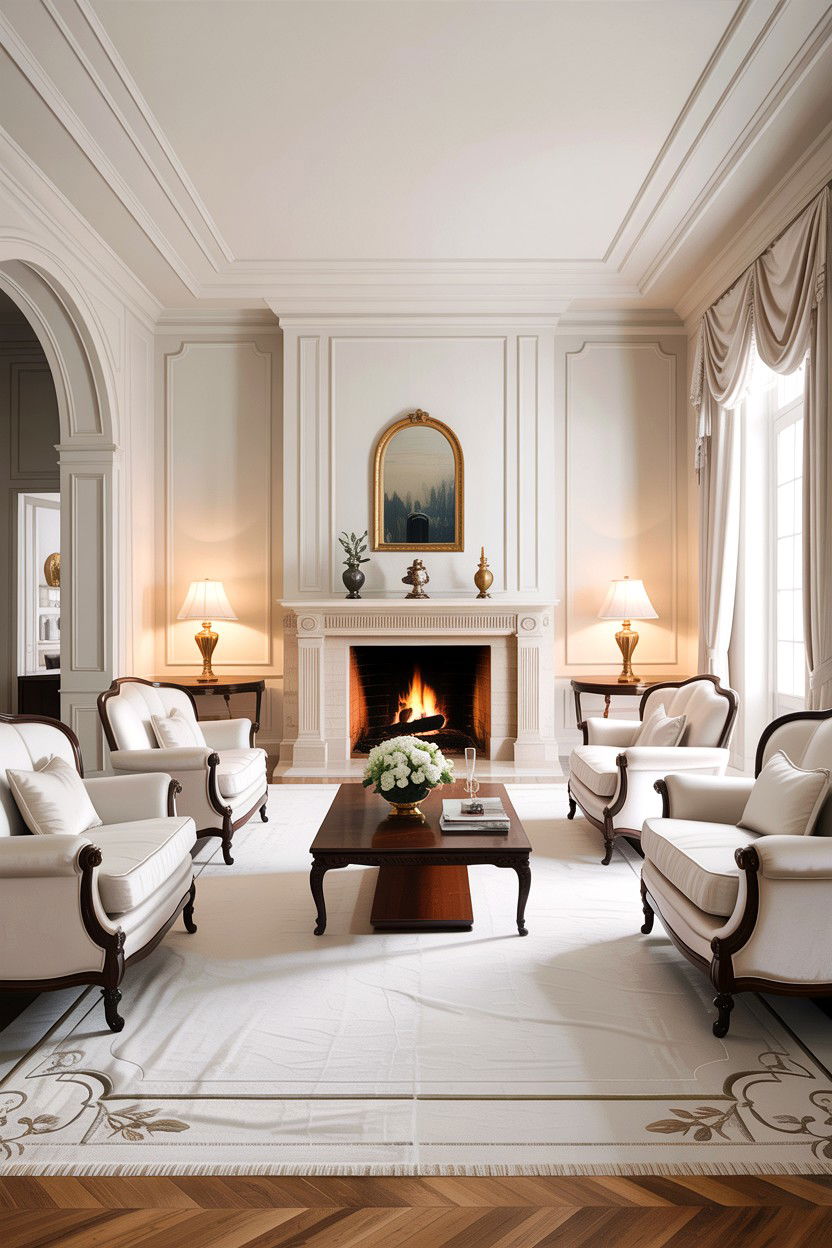 Formal White Living Room - 30 all white living room ideas