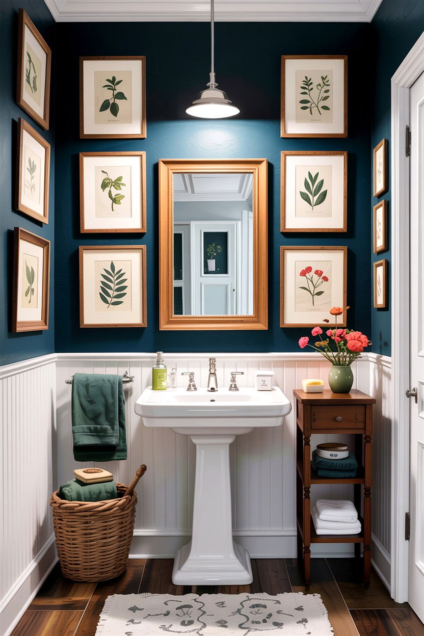 Framed artwork bathroom - 30 colonial bathroom ideas