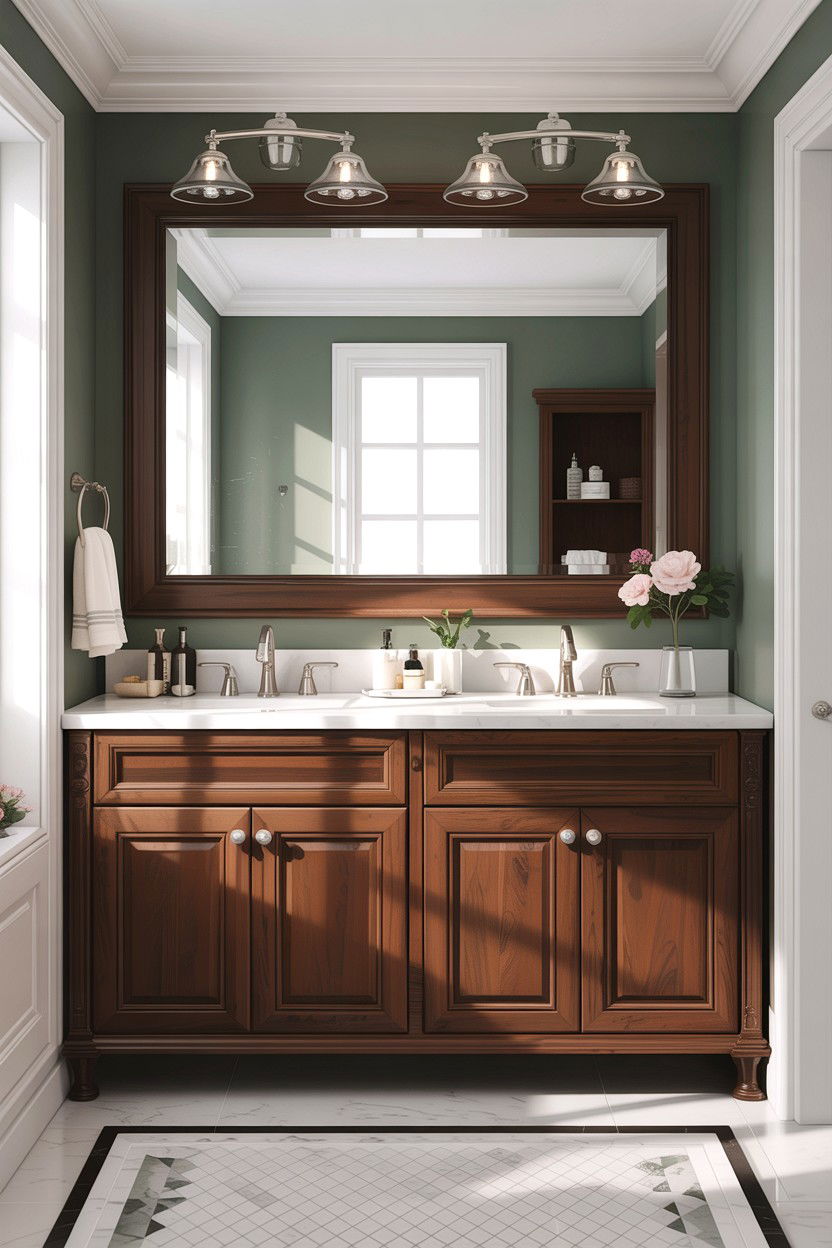 Framed bathroom mirror - 30 DIY bathroom ideas