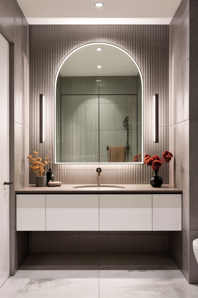 Frameless Arched Mirror Bathroom - 30 arched bathroom mirror ideas