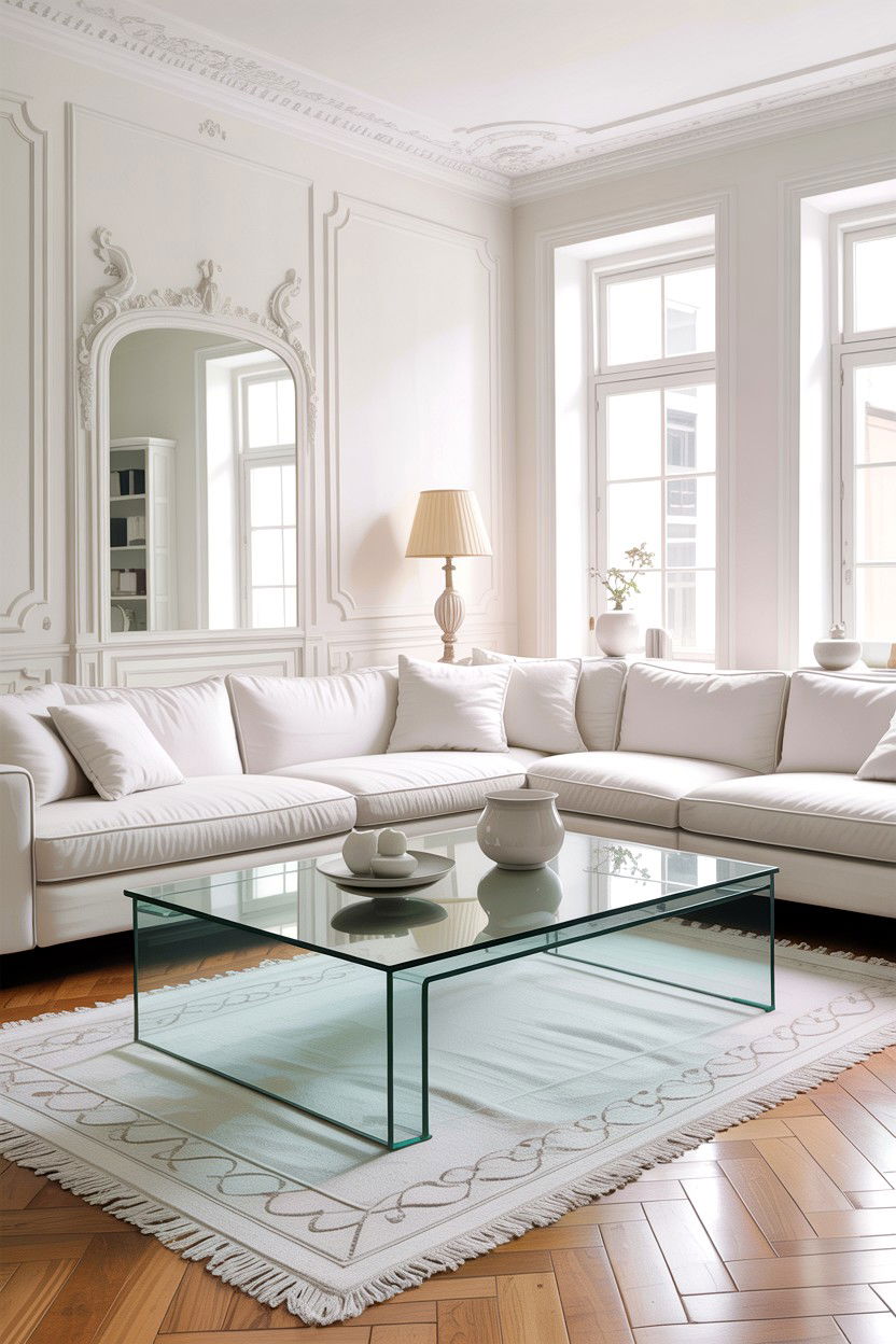 Frameless Glass Coffee Table - 30 living room glass coffee tables