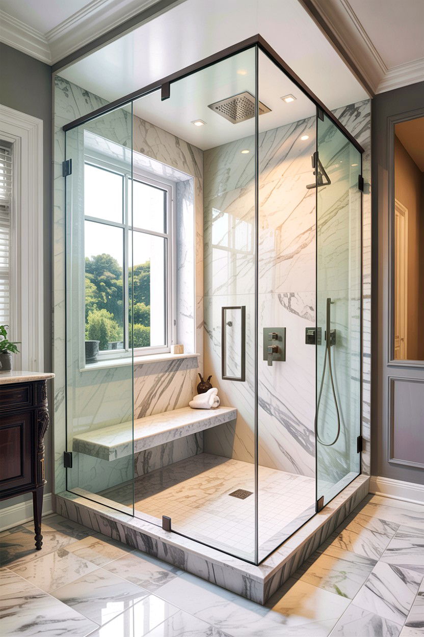 Frameless Glass Shower - 30 high-end bathroom ideas