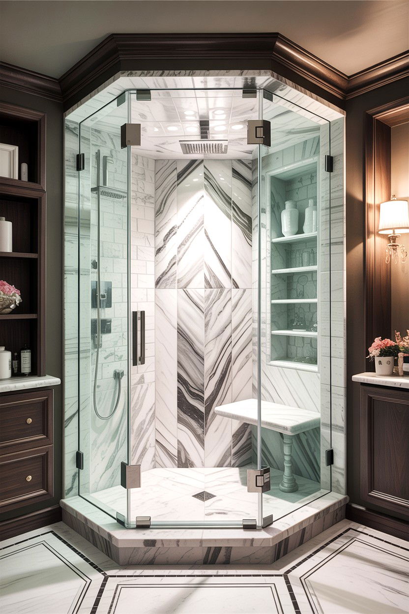 Frameless Glass Shower Door - 30 contractor bathroom ideas