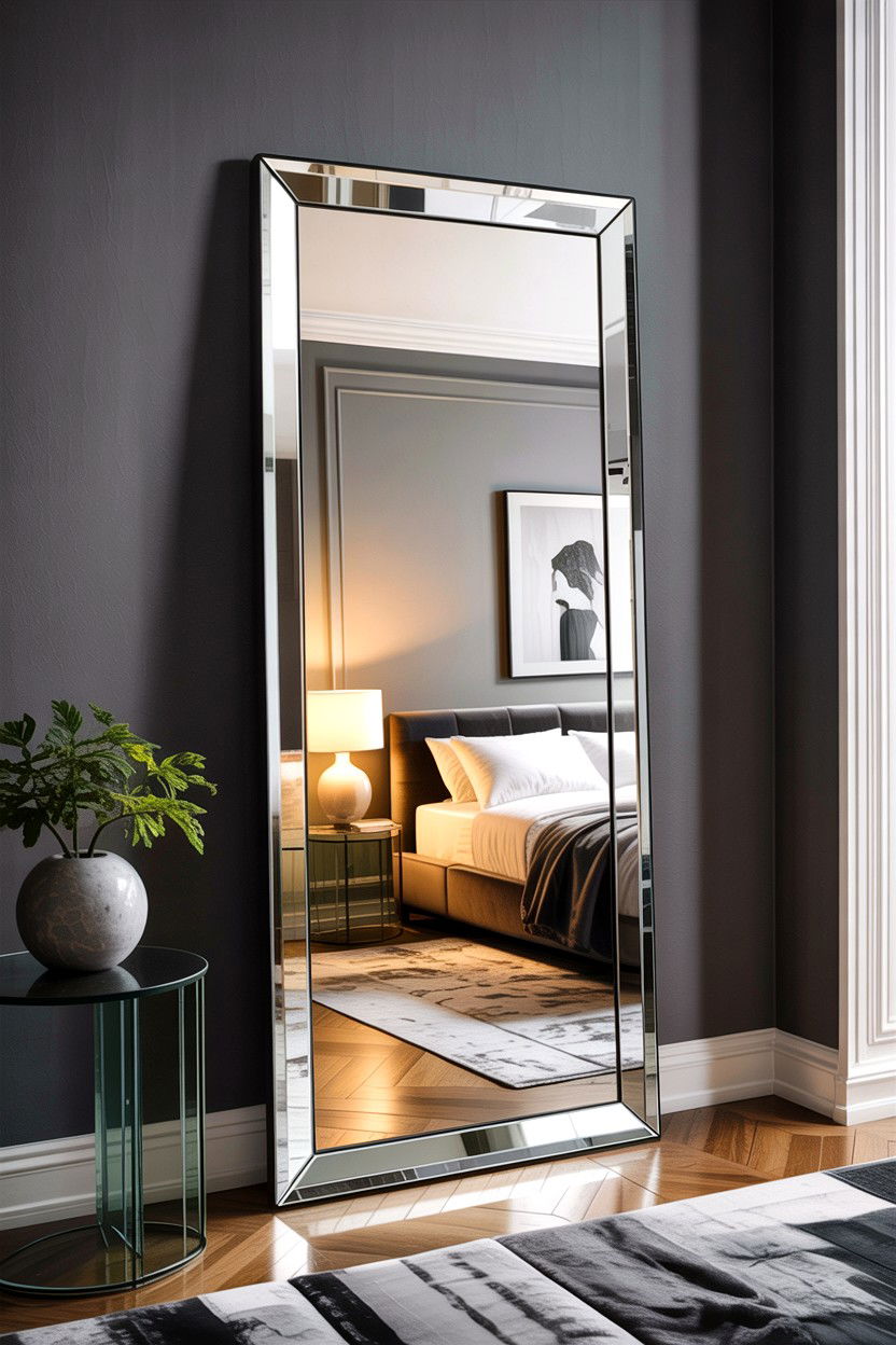 Frameless floor mirror - 30 bedroom floor mirrors