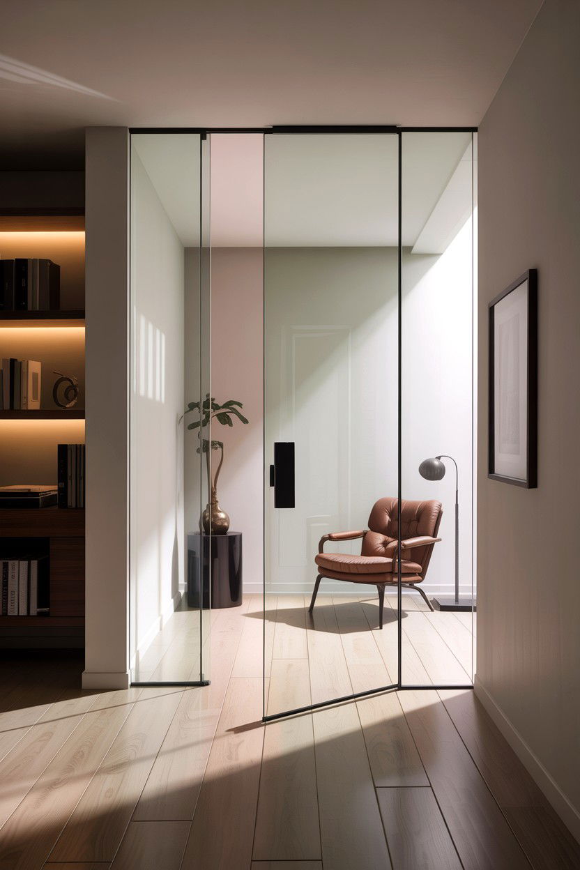 Frameless glass door - 30 living room glass doors