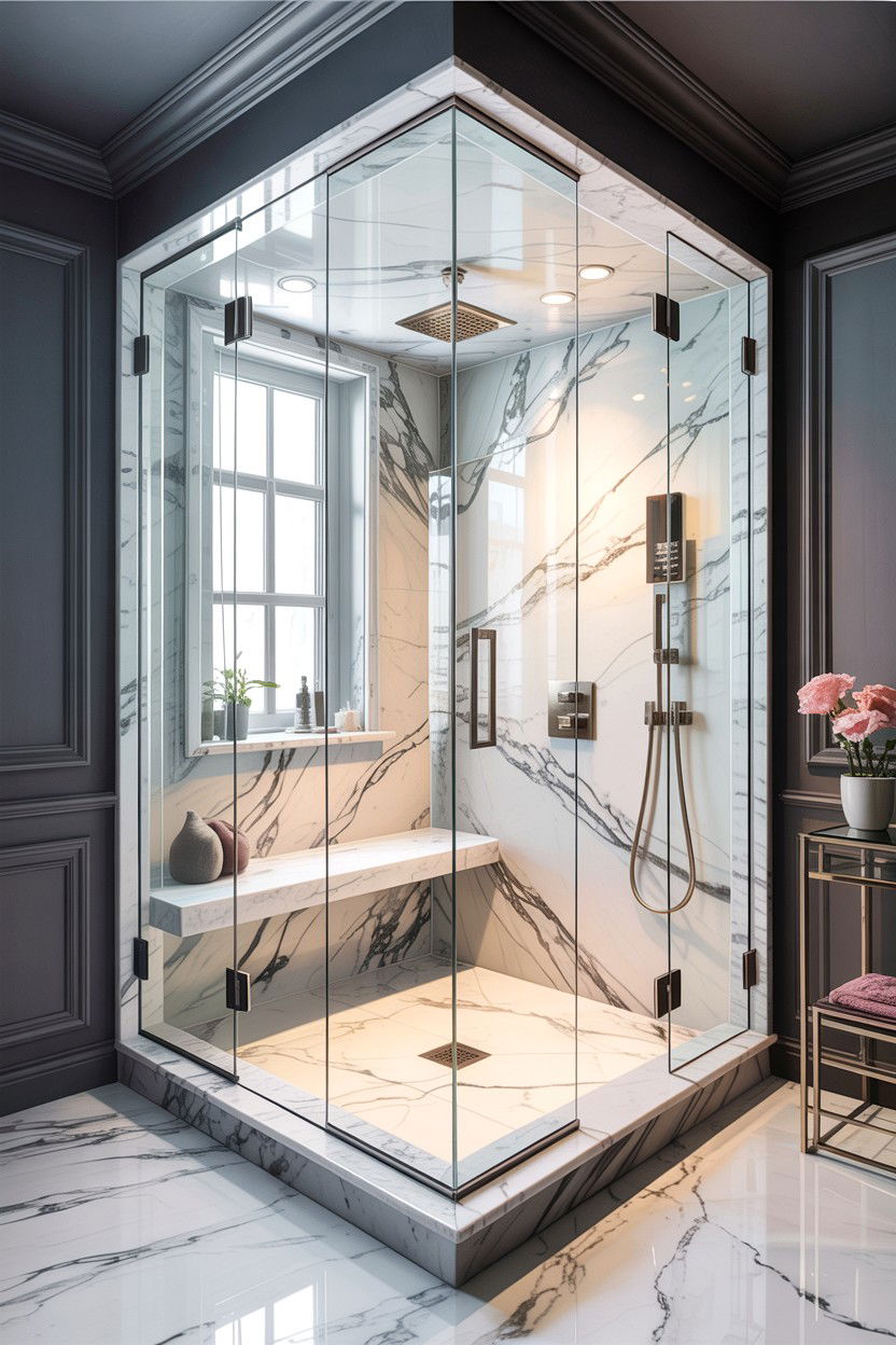 Frameless glass shower - 30 bathroom design rules