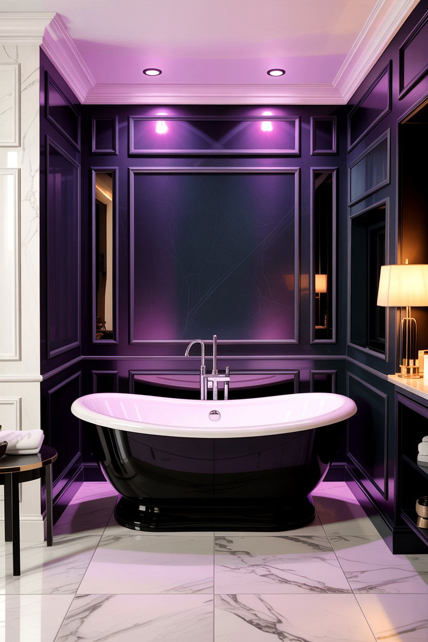 Freestanding Tub Light - 30 chromotherapy bathroom ideas