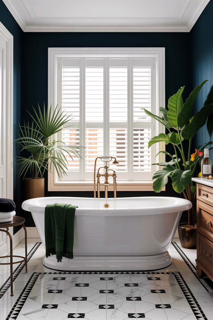 Freestanding soaking tub - 30 Hollywood regency bathroom ideas