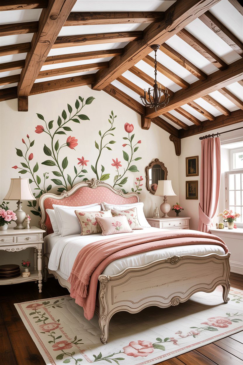 French Country Beamed Ceiling - 30 bedroom coffered ceiling designs