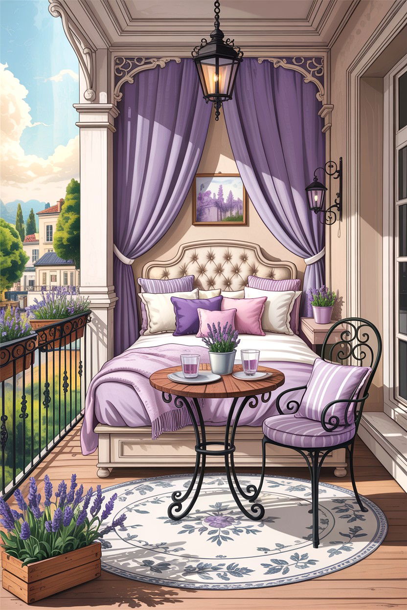 French Country Bedroom Balcony - 30 bedroom with terrace ideas
