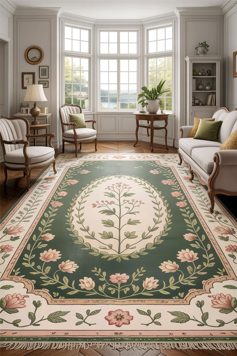 French Country Rugs - 30 French shabby chic living room ideas