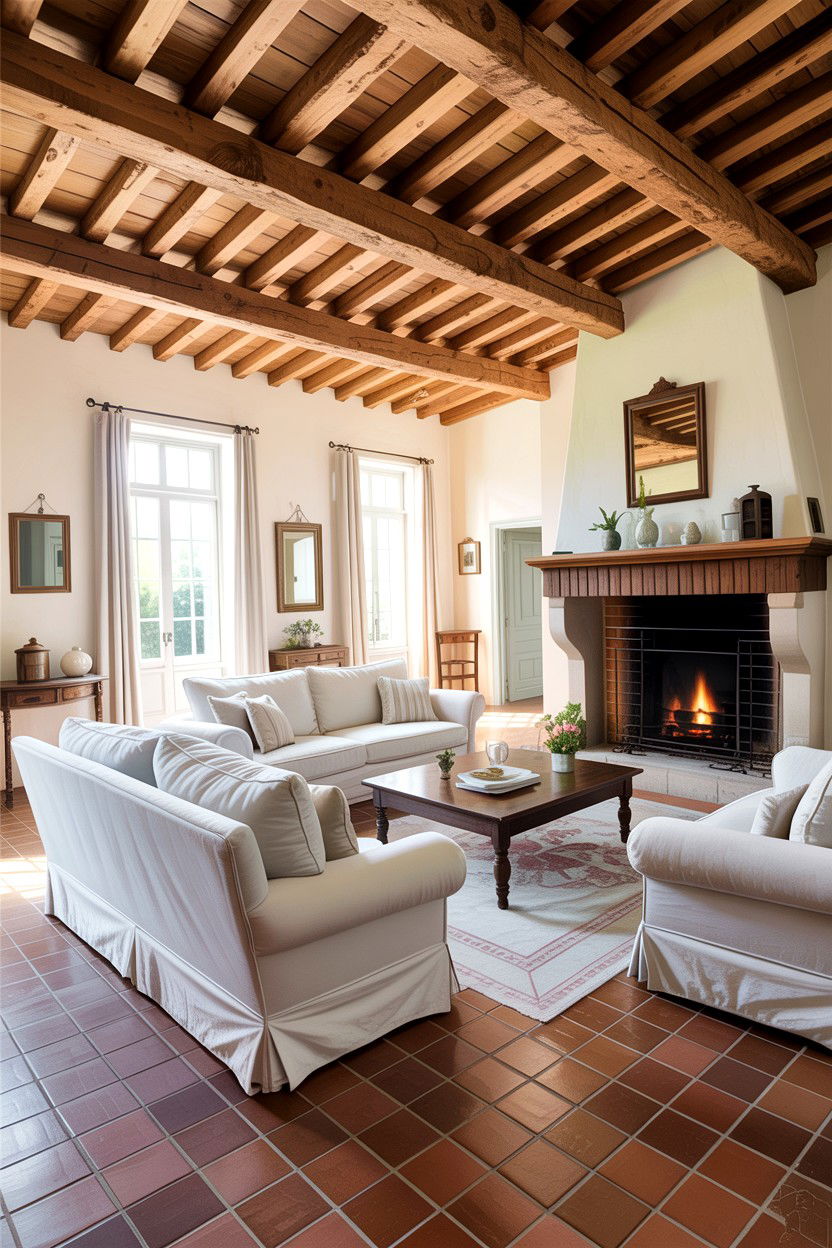 French Farmhouse Living Room - 30 French living room ideas