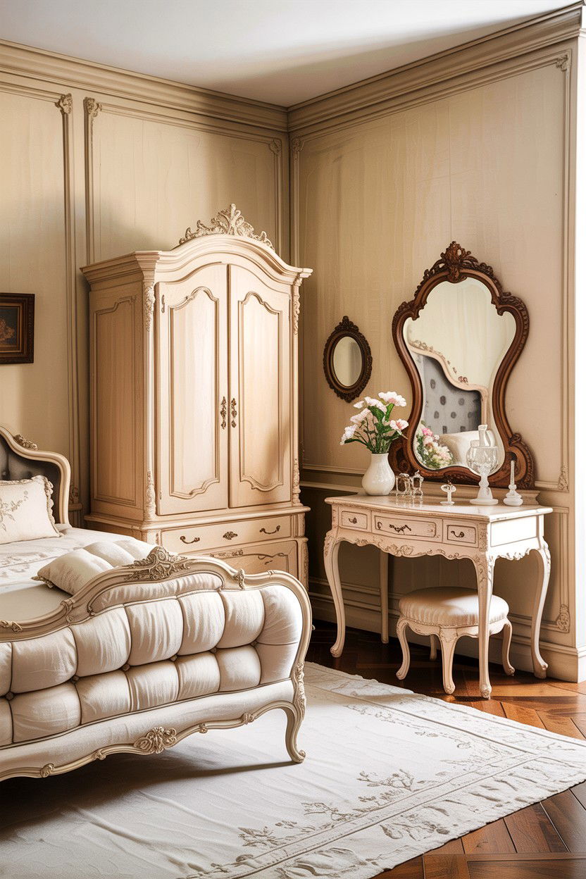 French Provincial Cream Bedroom - 30 traditional cream bedroom ideas