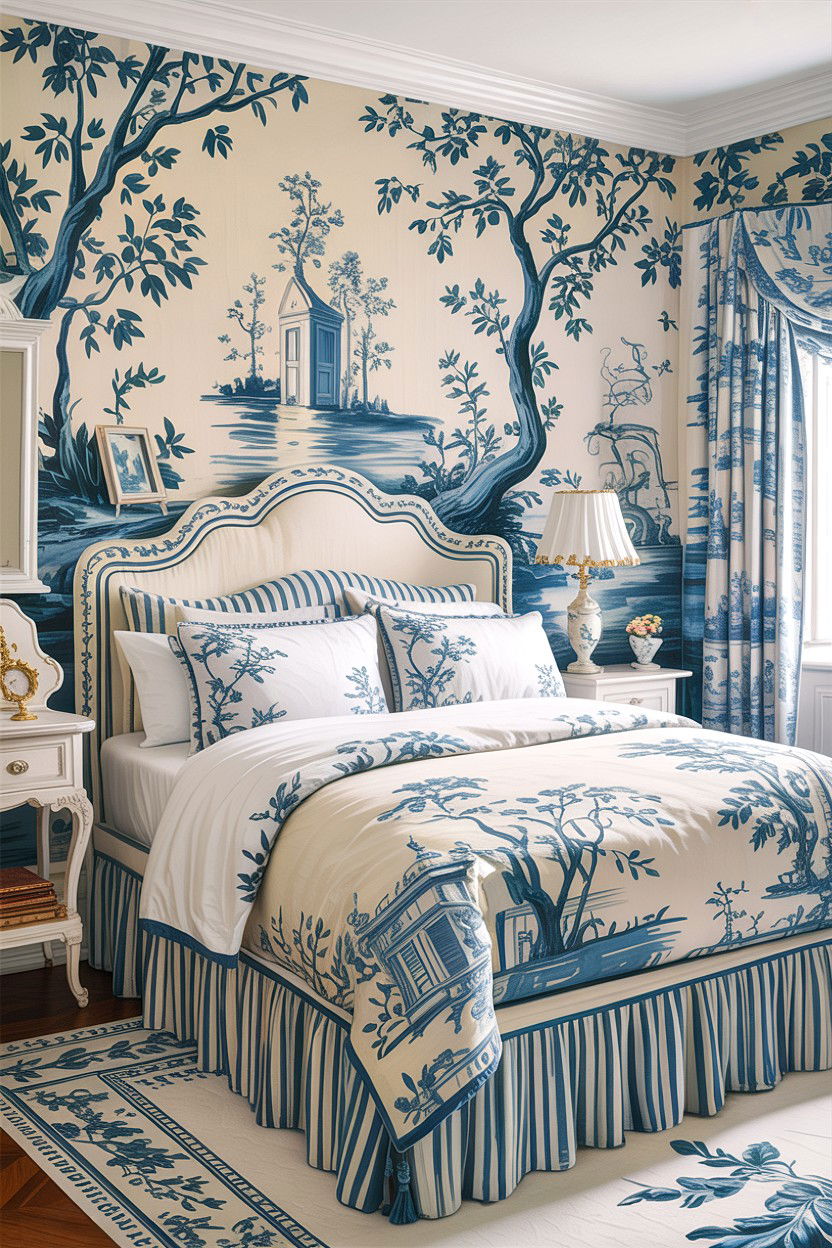 French Toile Bedroom - 30 French bedroom ideas