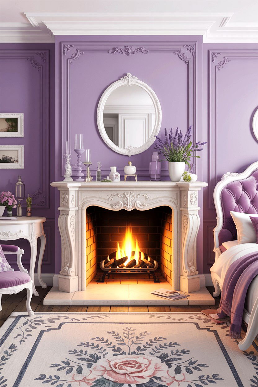 French country bedroom fireplace - 30 bedroom wood burning fireplace ideas