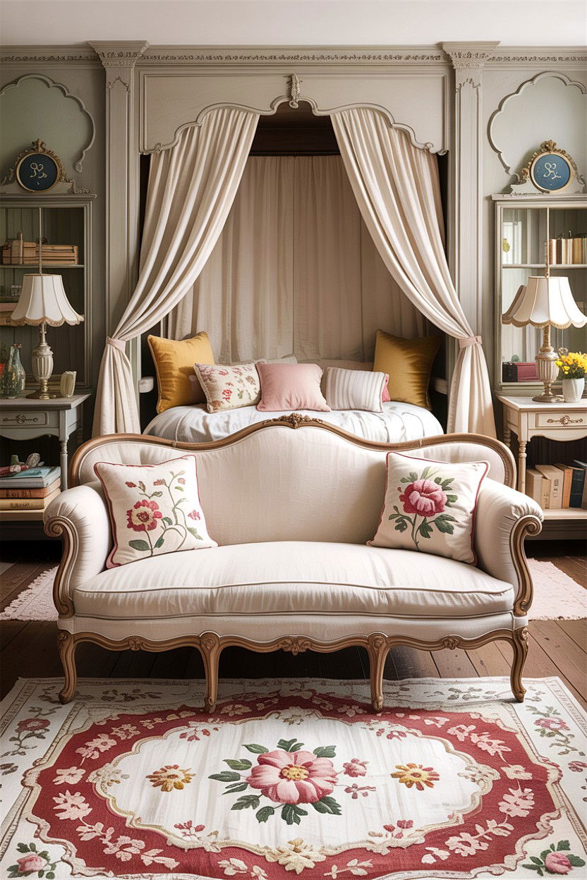 French country bedroom settee - 30 bedroom with sitting area ideas