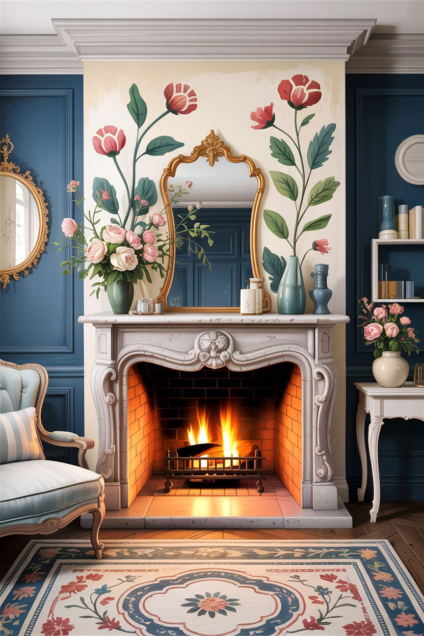 French country fireplace - 30 living room fireplace ideas