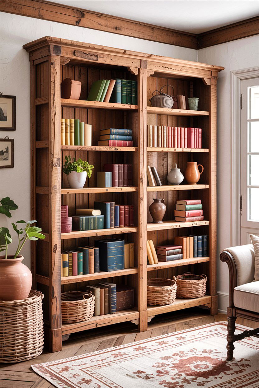 French farmhouse bookshelf - 30 living room Provence furniture ideas