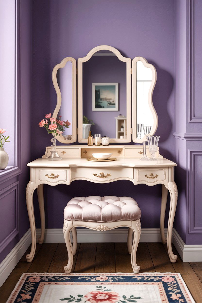 French provincial dressing table - 30 bedroom vintage vanity ideas
