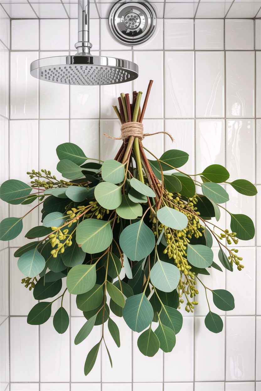 Fresh Eucalyptus Bunch - 30 bathroom accessory styling ideas