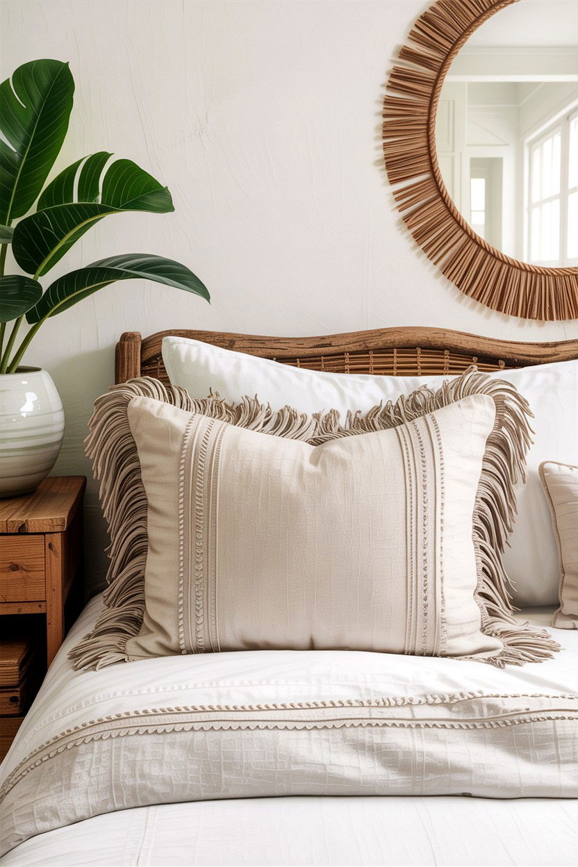 Fringe Edge Pillow - 30 bedroom throw pillows