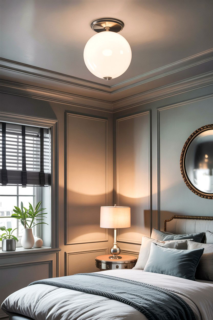 Frosted Globe Ceiling Flush Mount - 30 bedroom globes