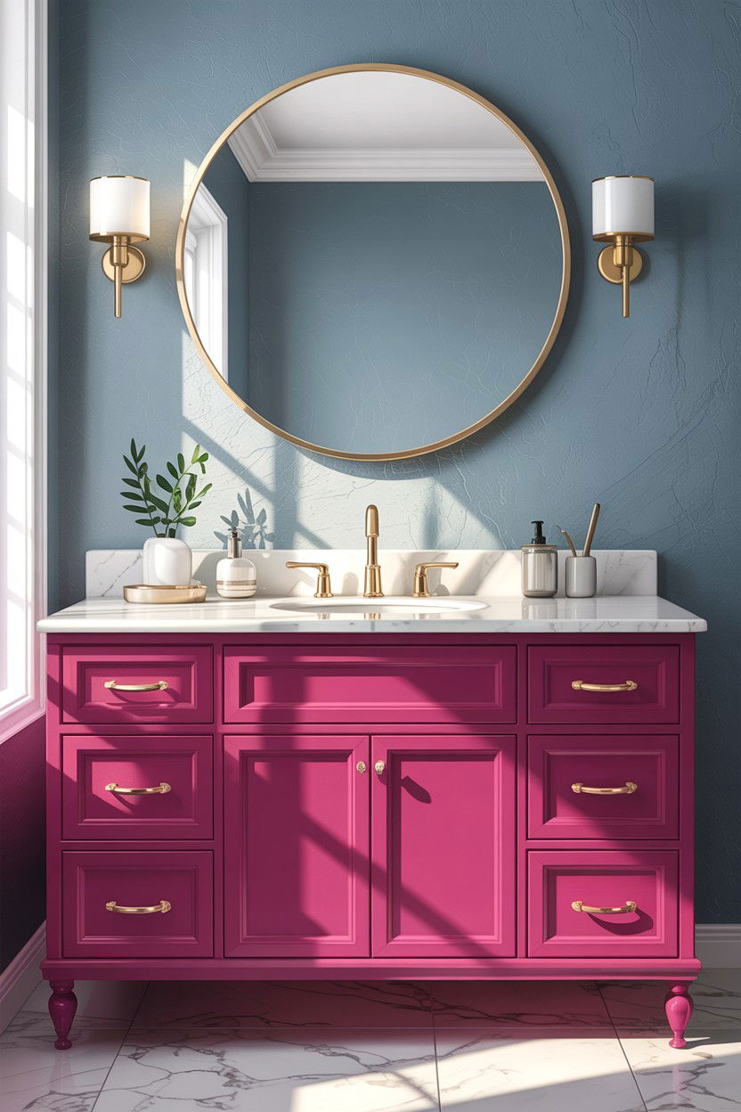 Fuchsia Bathroom Vanity - 30 hot pink bathroom ideas