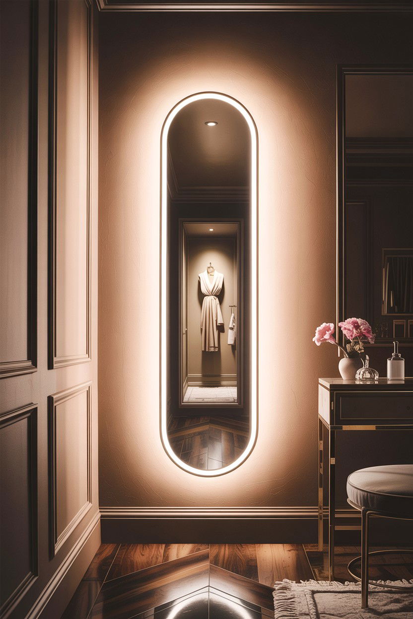 Full length backlit mirror - 30 backlit bathroom mirror ideas