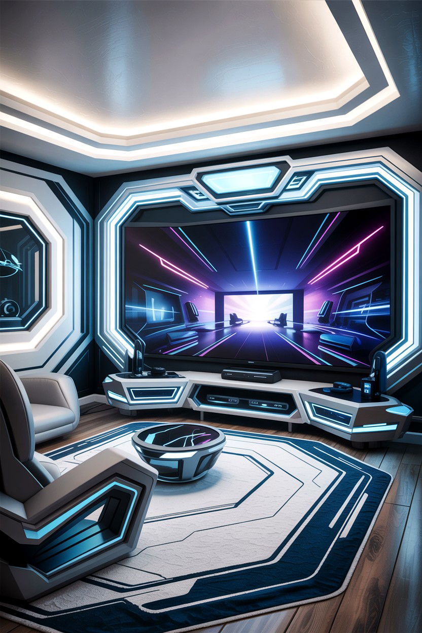 Futuristic Gaming Living Room Design - 30 gaming living room ideas