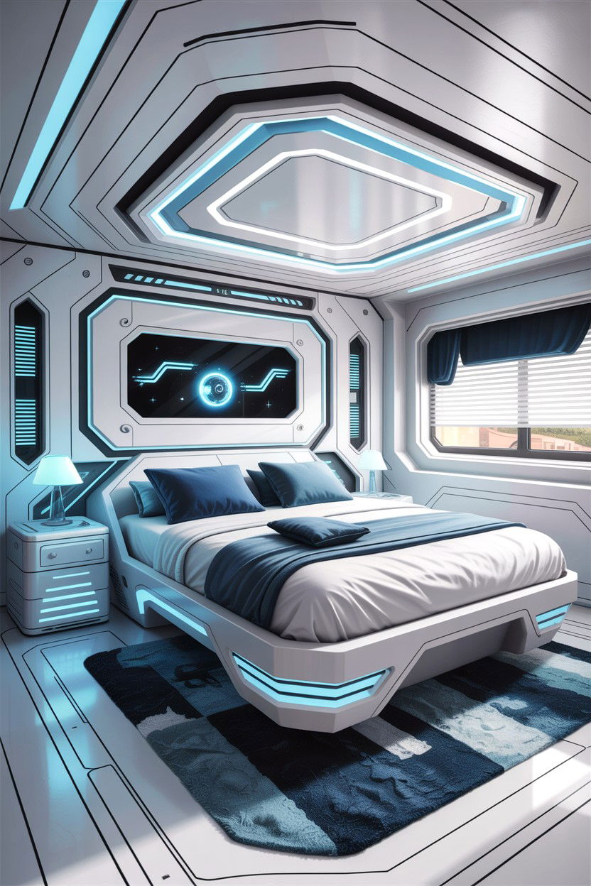 Futuristic spaceship bedroom - 30 astronaut bedroom ideas